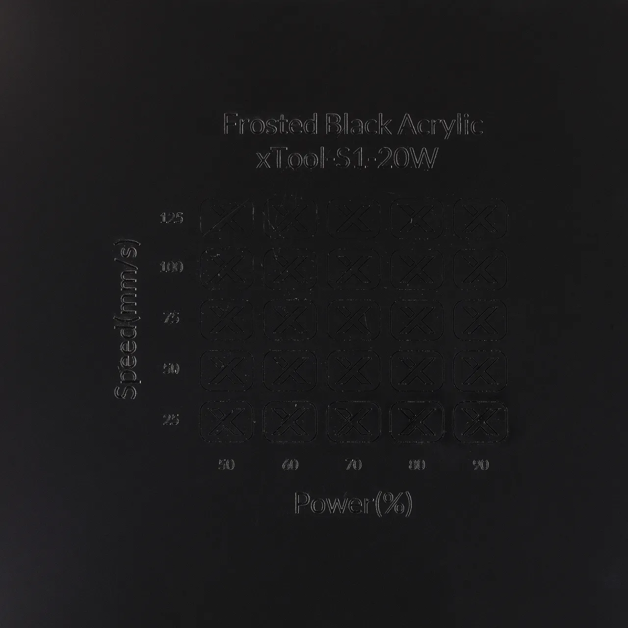 1/8"(3mm) Frosted Black Acrylic test grid