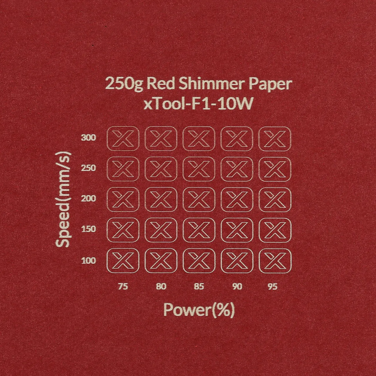Red Shimmer Paper-7oz(250g) test grid