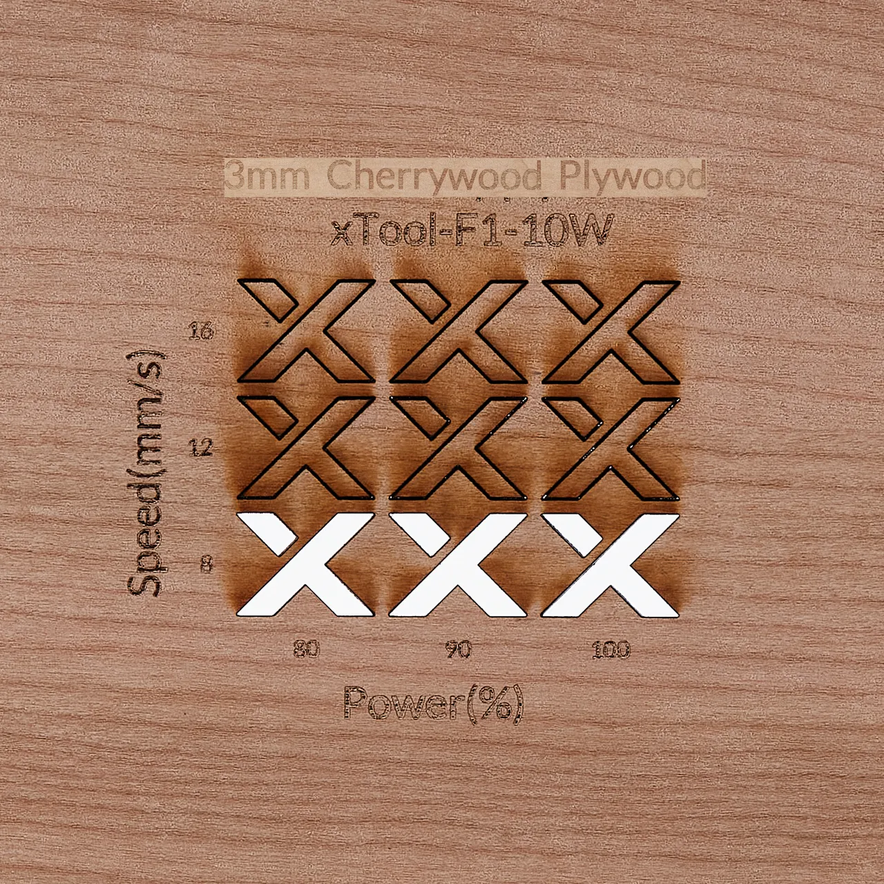 1/8"(3mm) Cherry Plywood test grid