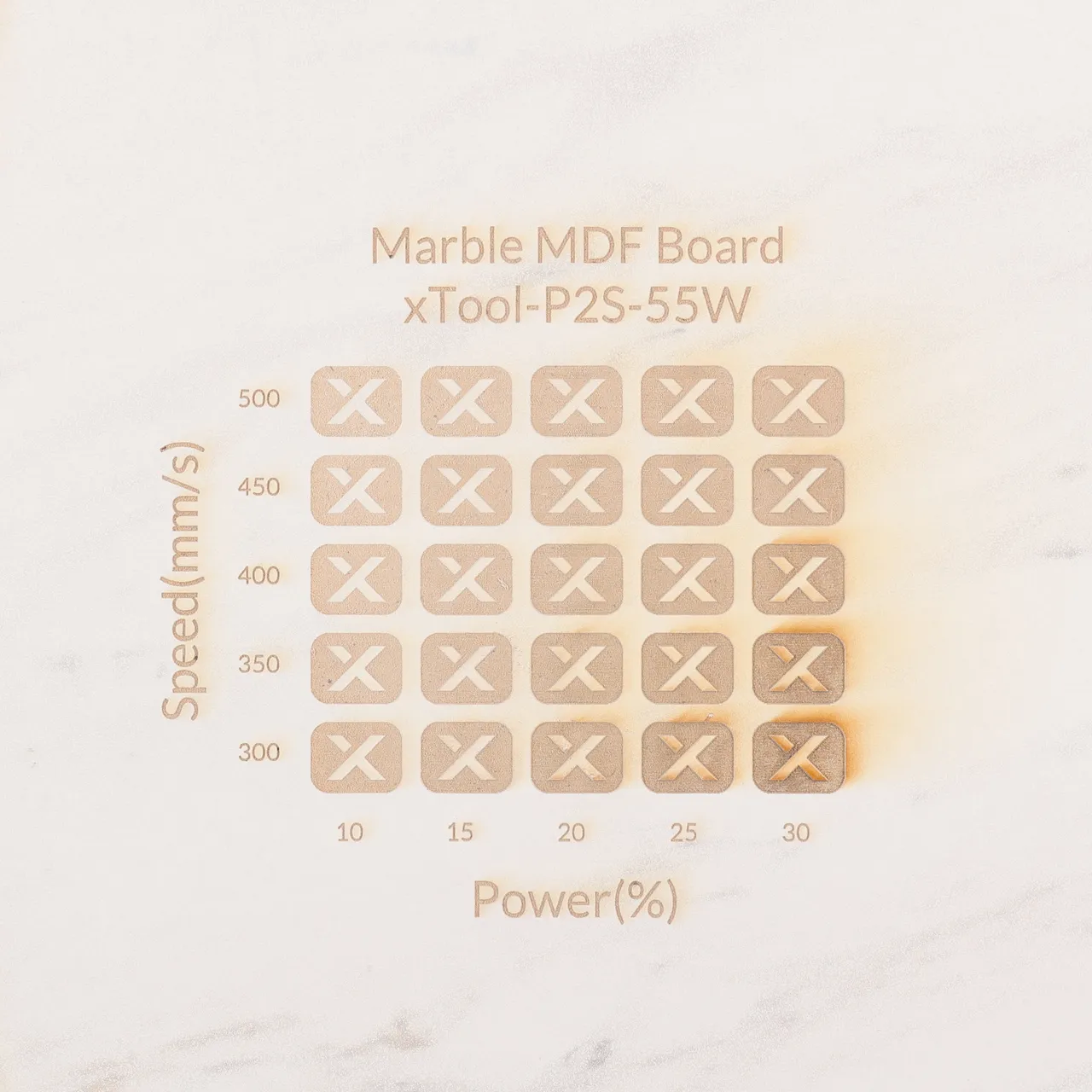 1/8"(3mm) Faux Marble MDF Board test grid