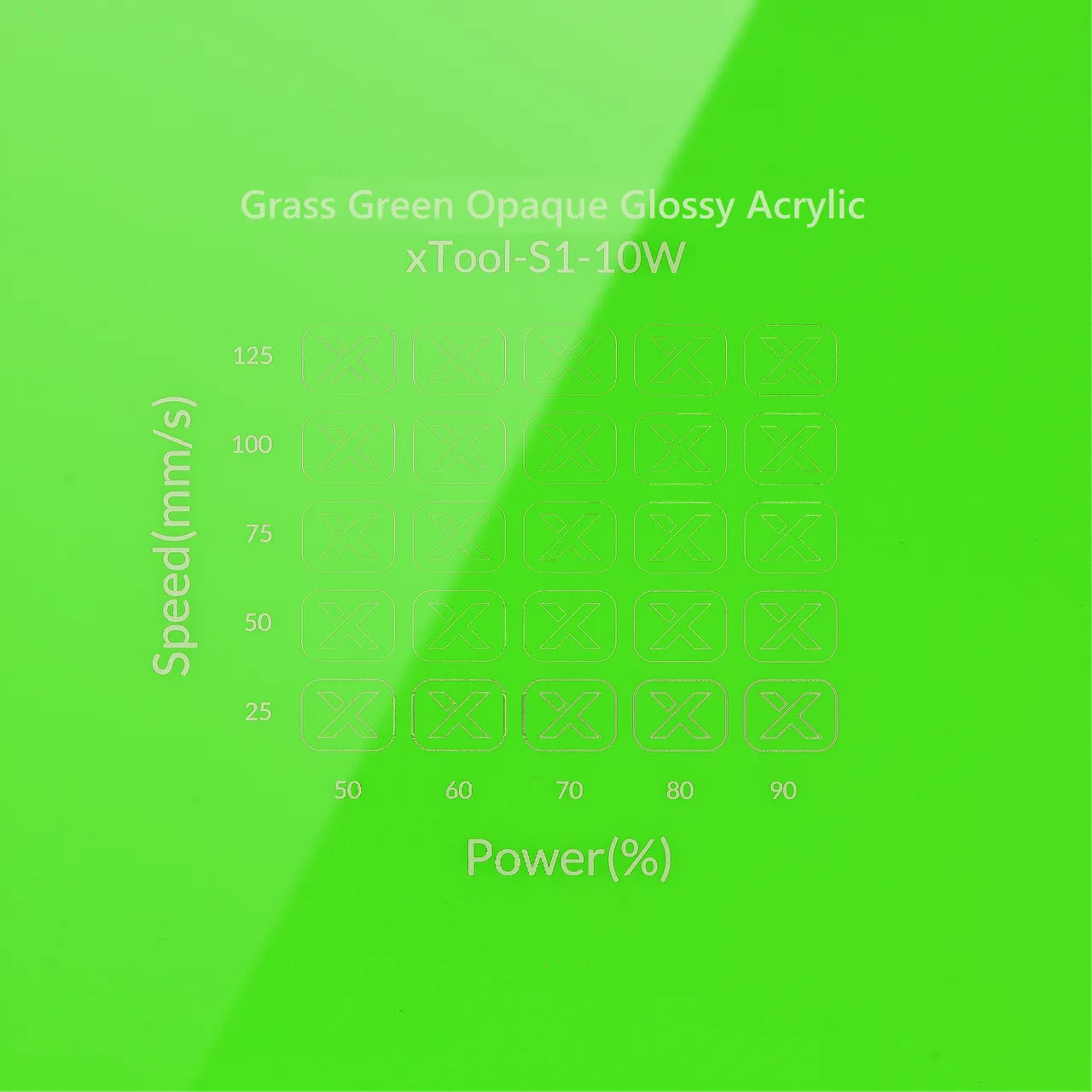 1/8"(3mm) Grass Green Acrylic test grid