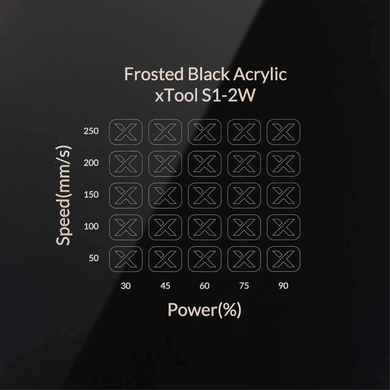 1/8"(3mm) Frosted Black Acrylic test grid