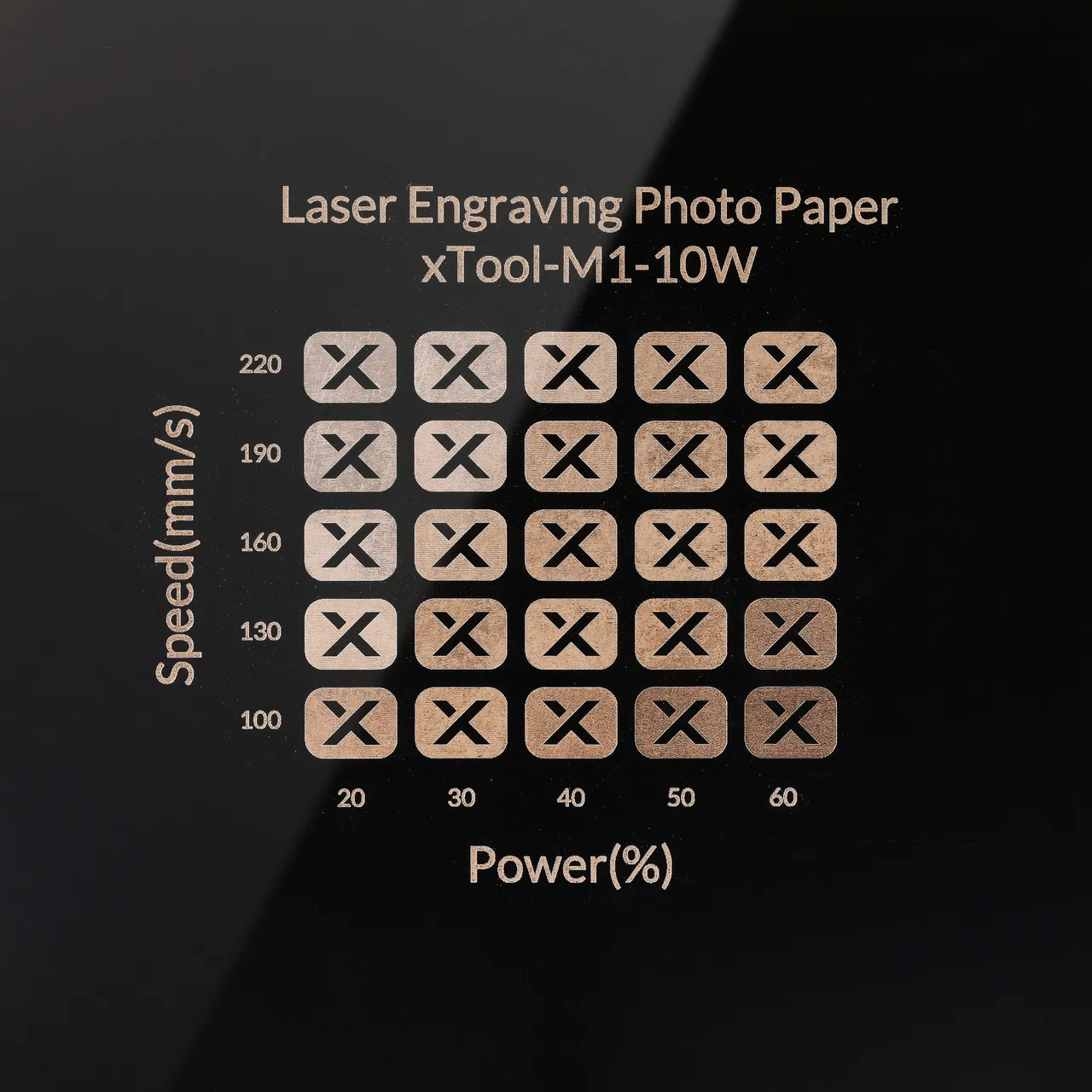 Laser Engraving Photo Paper test grid