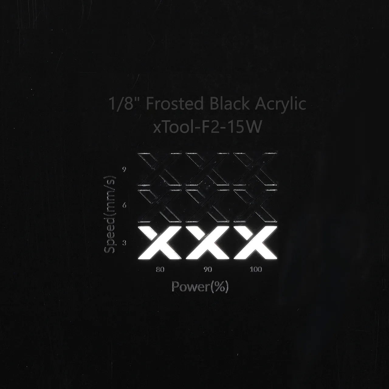 1/8"(3mm) Frosted Black Acrylic test grid