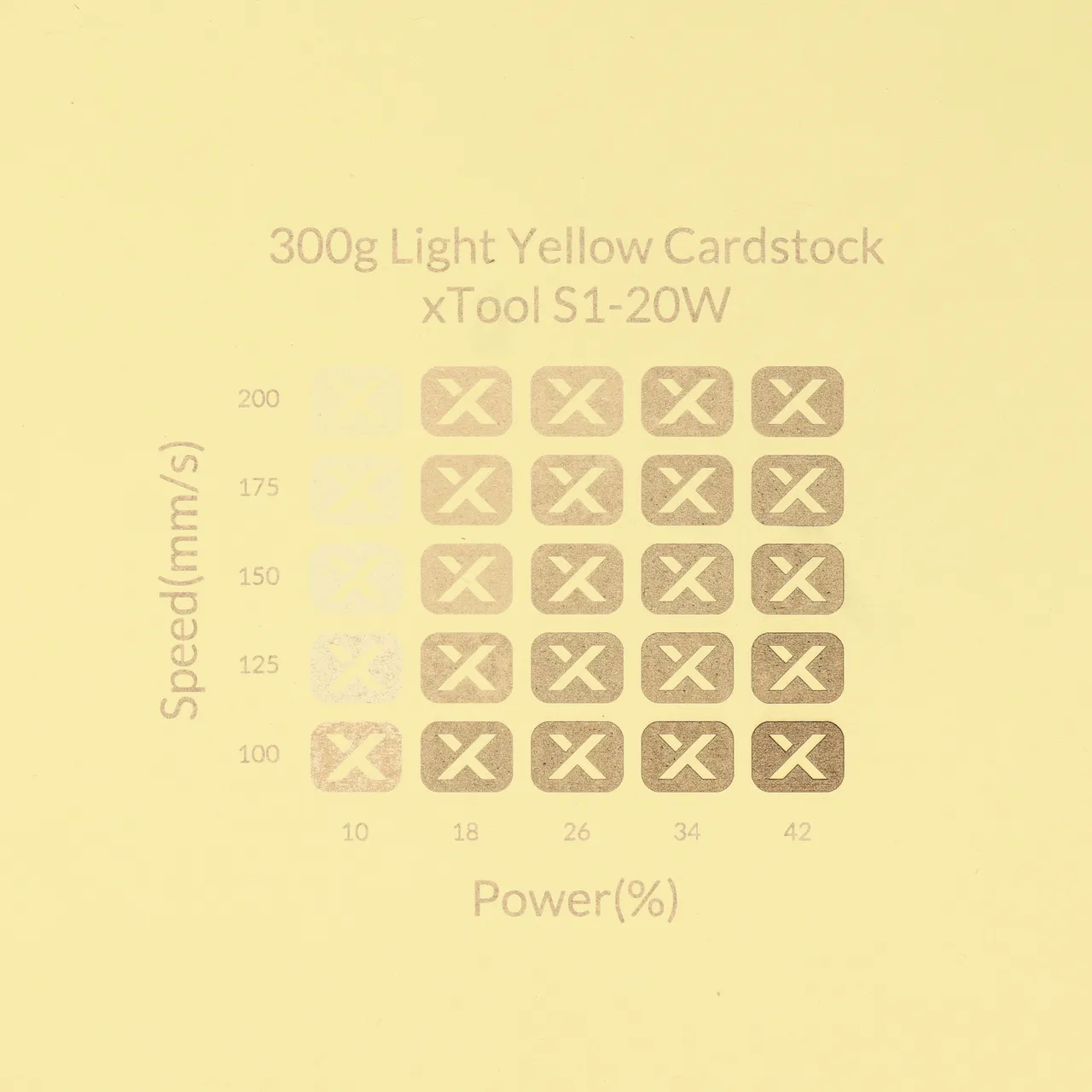 Light Yellow Cardstock-9oz(300g) test grid