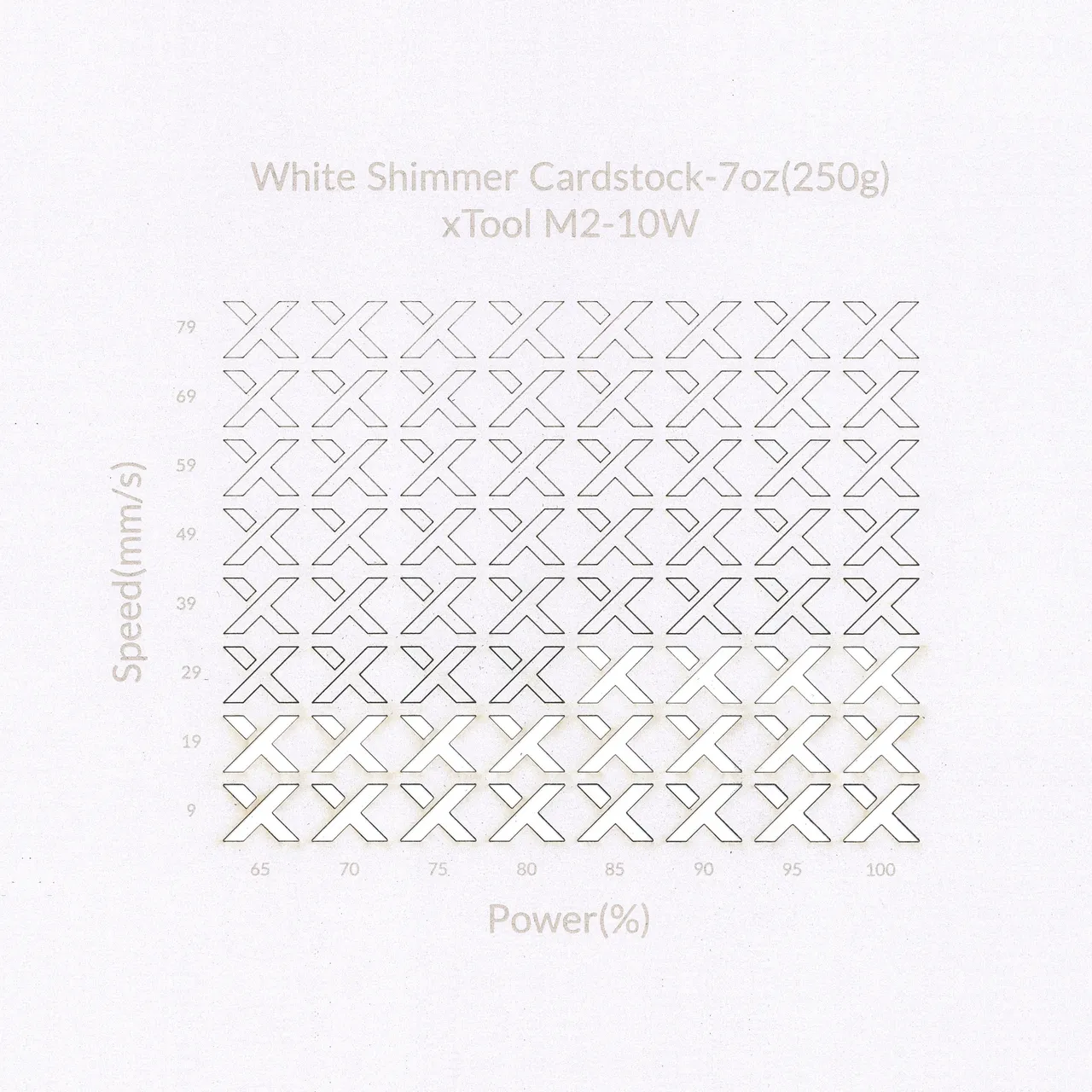 White Shimmer Cardstock-7oz(250g) test grid
