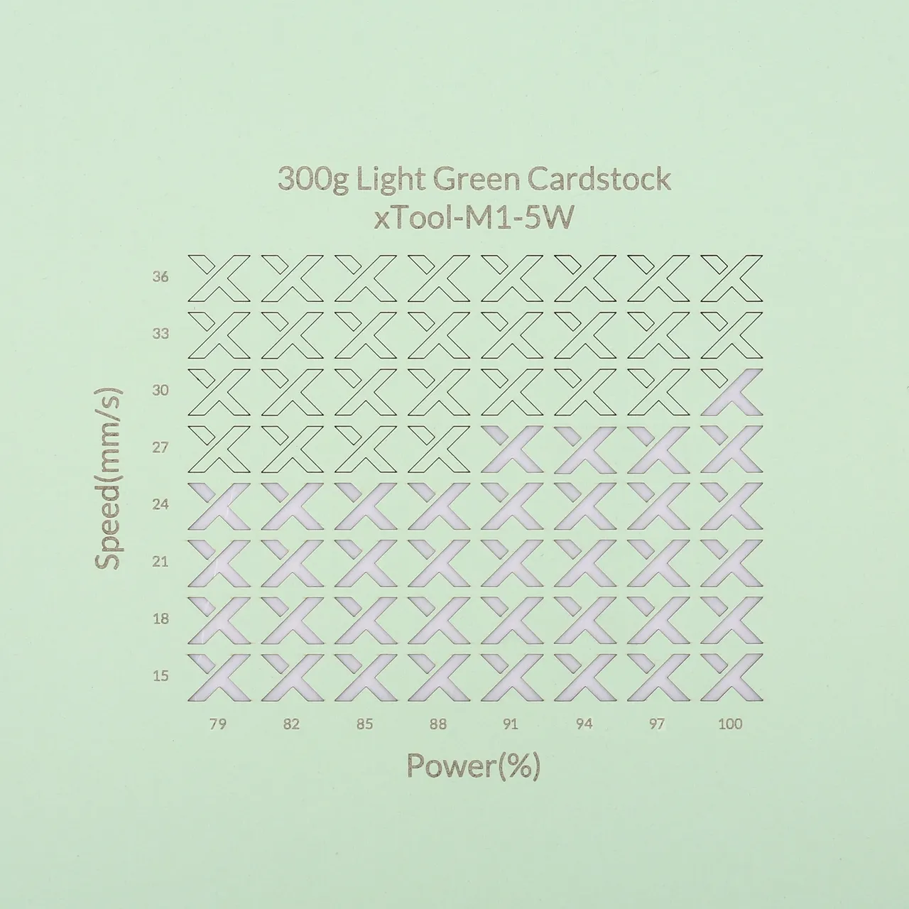 Light Green Cardstock-9oz(300g) test grid