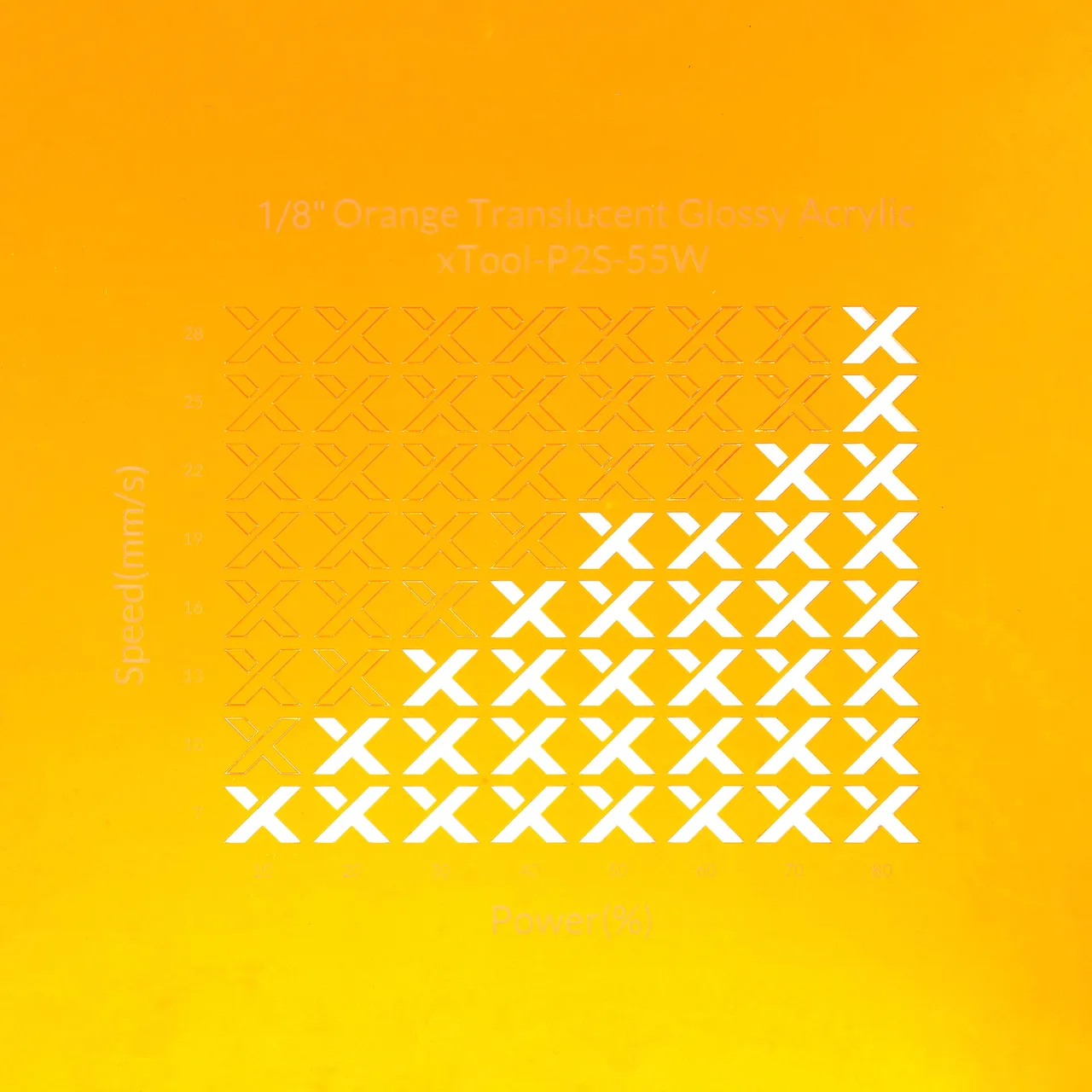1/8"(3mm) Orange Translucent Acrylic test grid