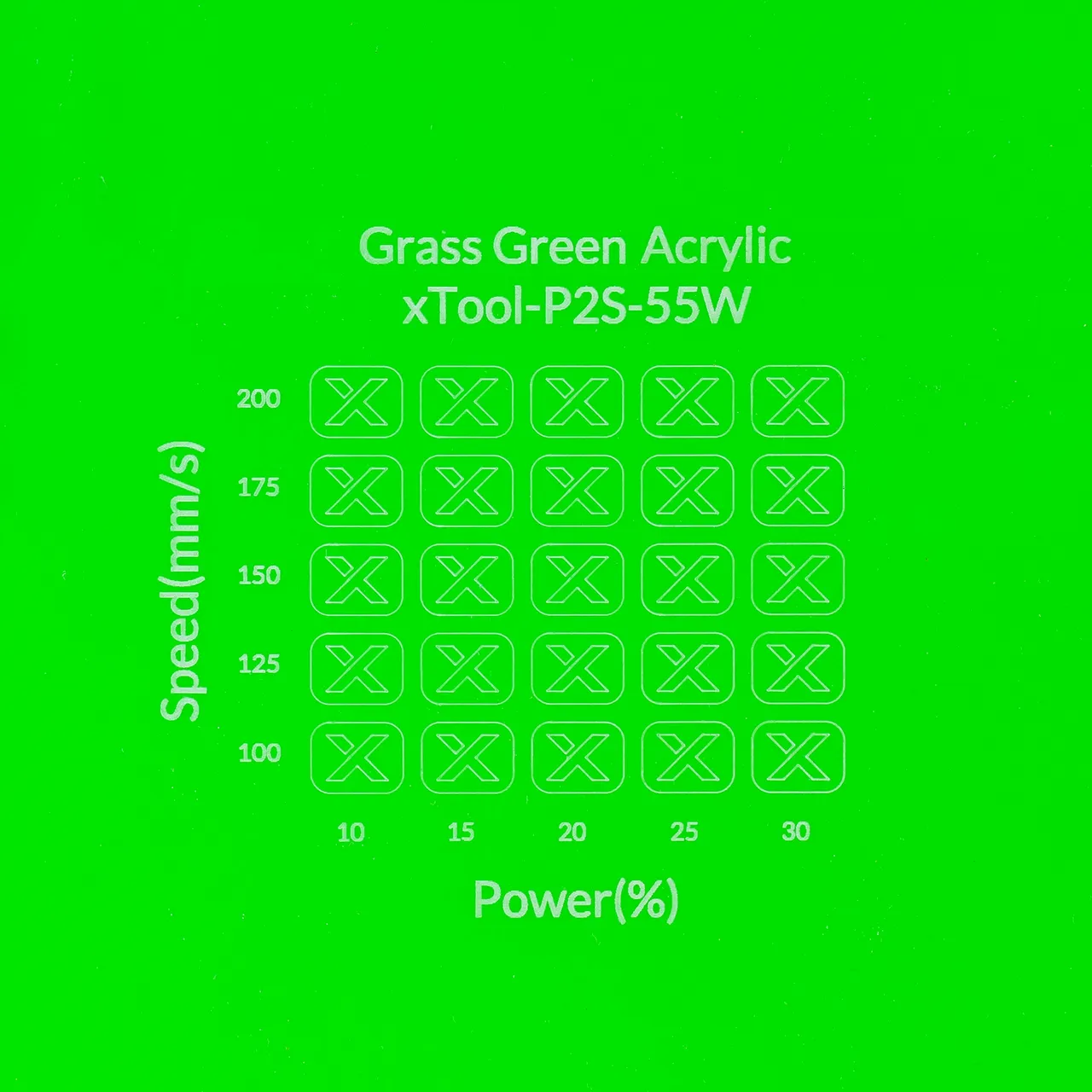 1/8"(3mm) Grass Green Acrylic test grid