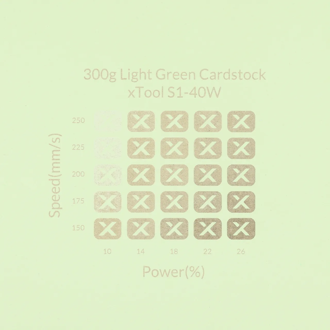 Light Green Cardstock-9oz(300g) test grid