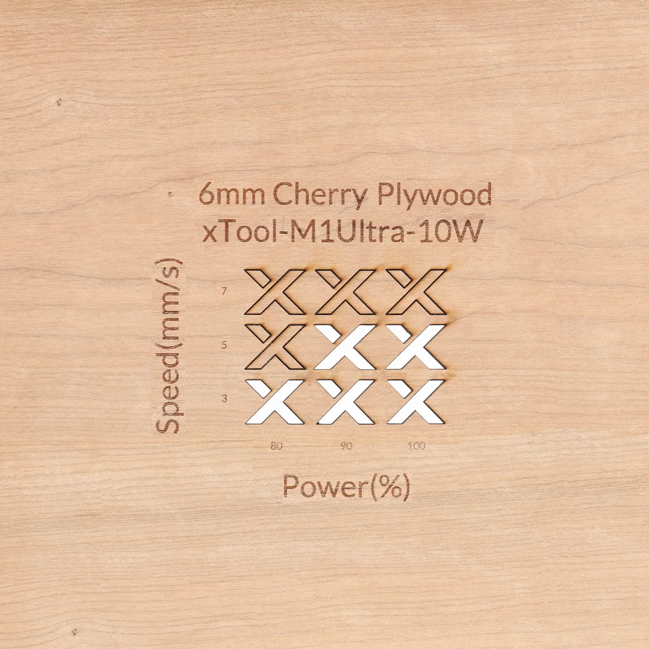 1/4"(6mm) Cherry Plywood test grid