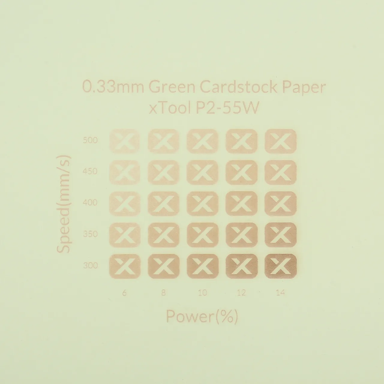 1/77"(0.33mm) Green Cardstock Paper test grid
