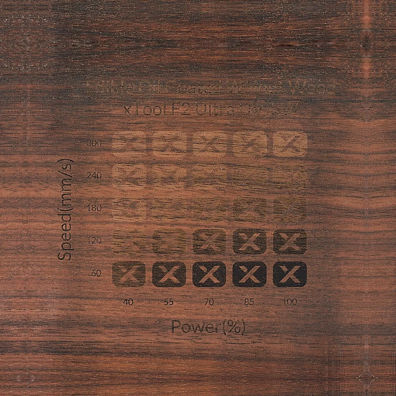 Edible Oil Coated Walnut Wood test grid