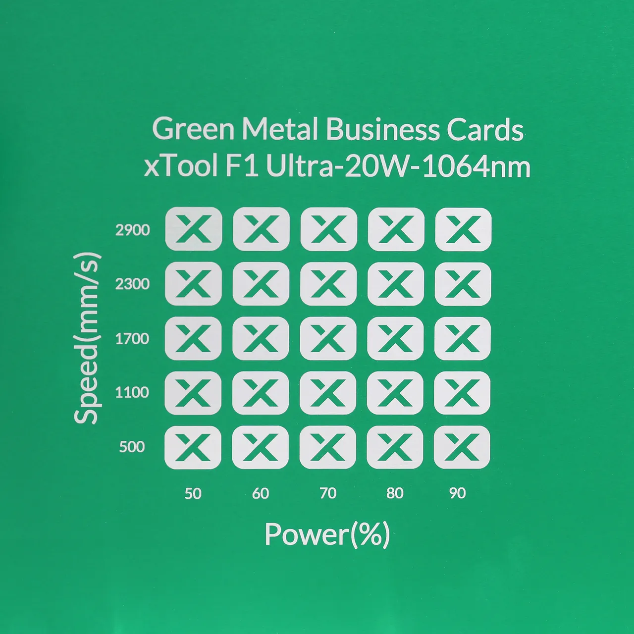 Green Metal Business Card test grid