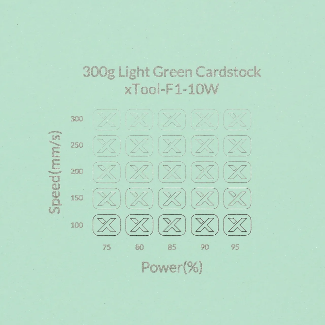 Light Green Cardstock-9oz(300g) test grid