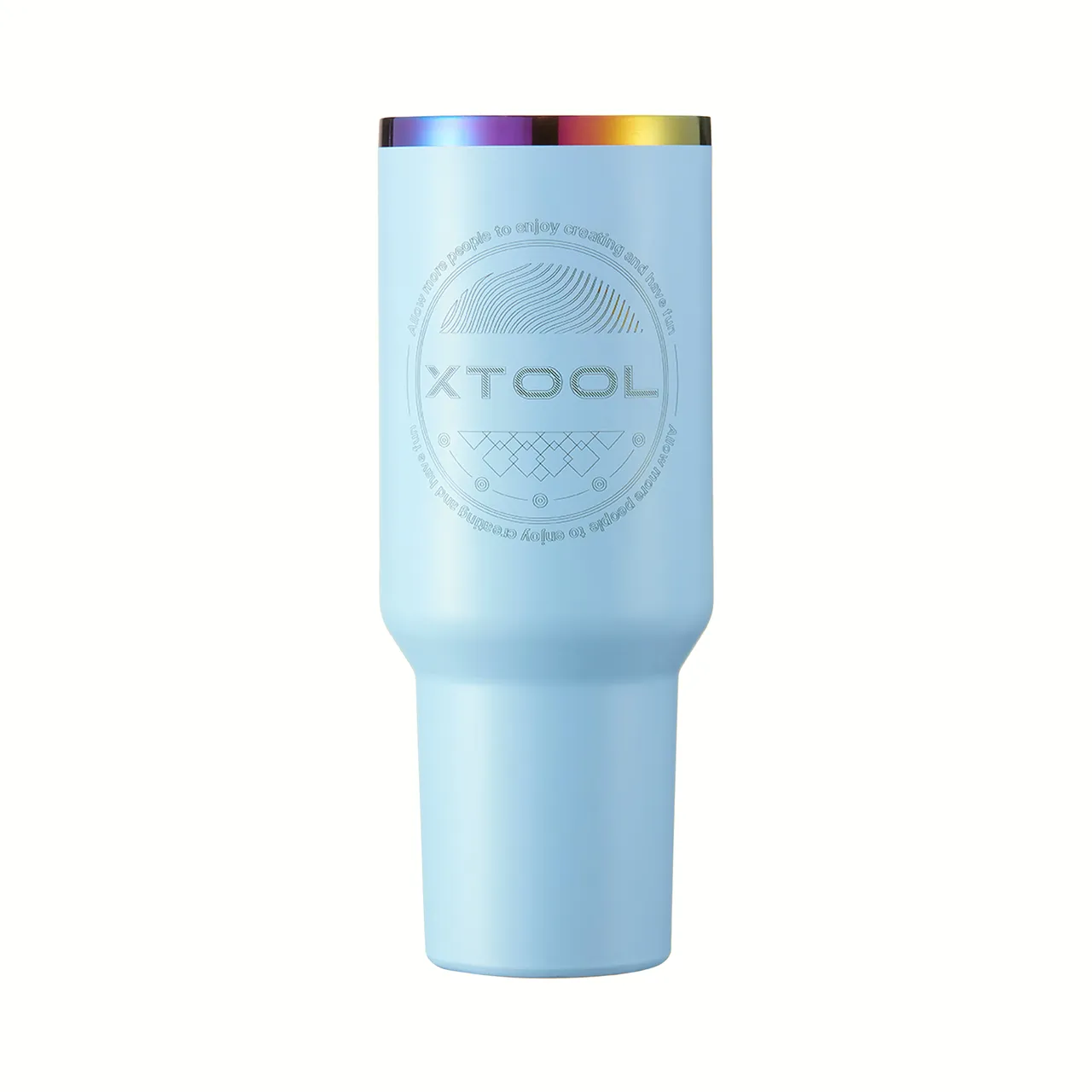 30oz(887ml) Pastel Blue to Iridescent Tumbler with Handle and Straw test grid