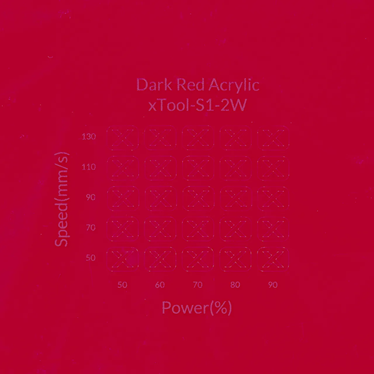 1/8"(3mm) Dark Red Acrylic test grid