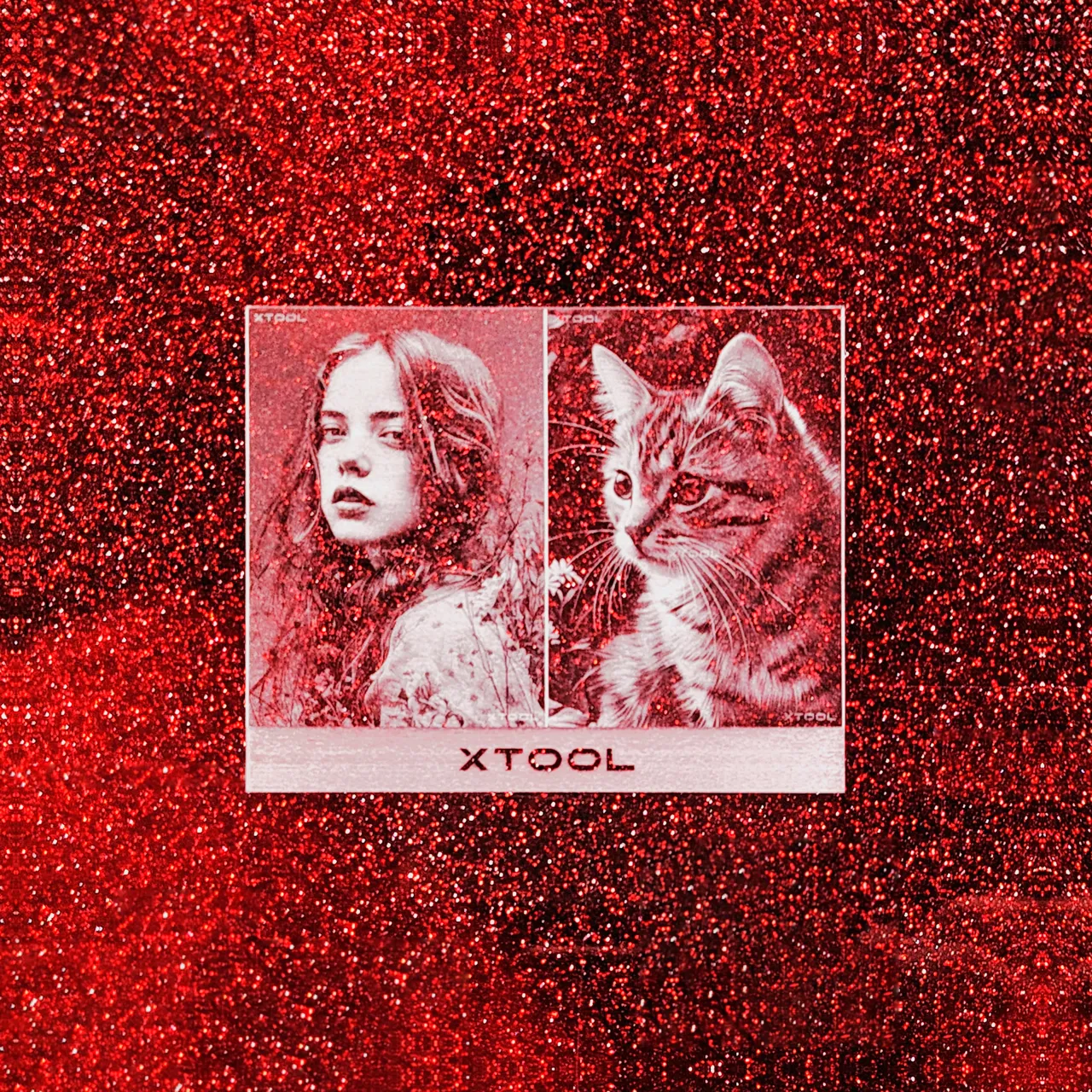 1/8"(3mm) Red Glitter Translucent Acrylic test grid
