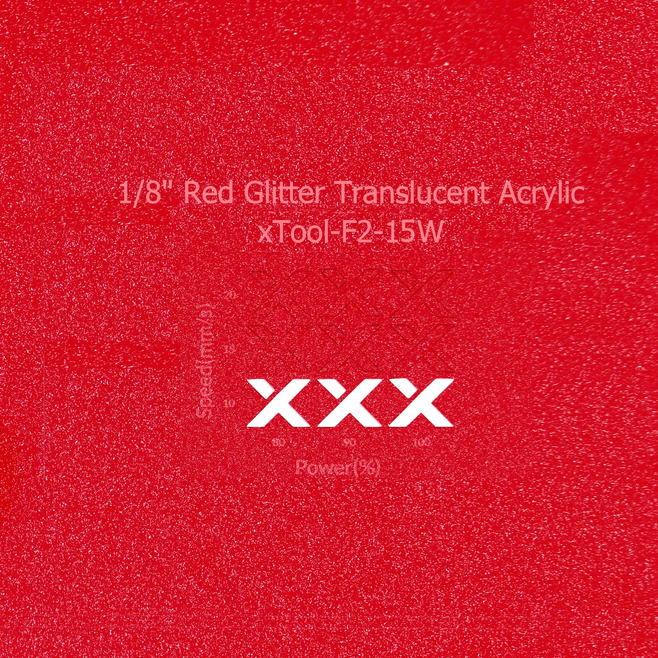 1/8"(3mm) Red Glitter Translucent Acrylic test grid