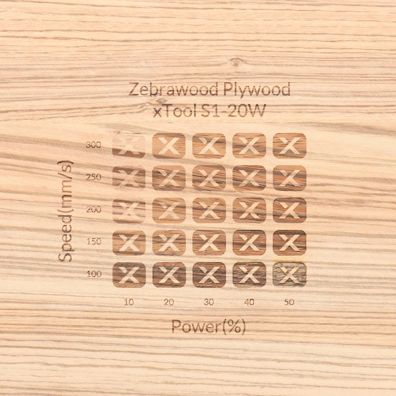 1/8"(3mm) Zebrawood Plywood test grid