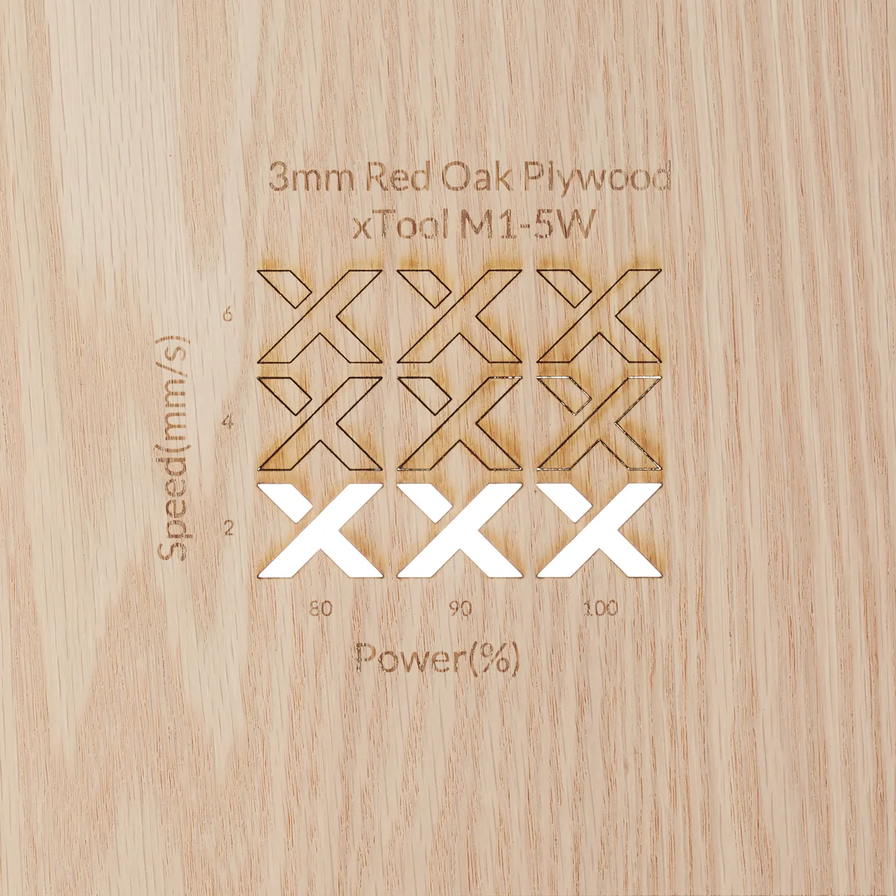 1/8"(3mm) Red Oak Plywood test grid