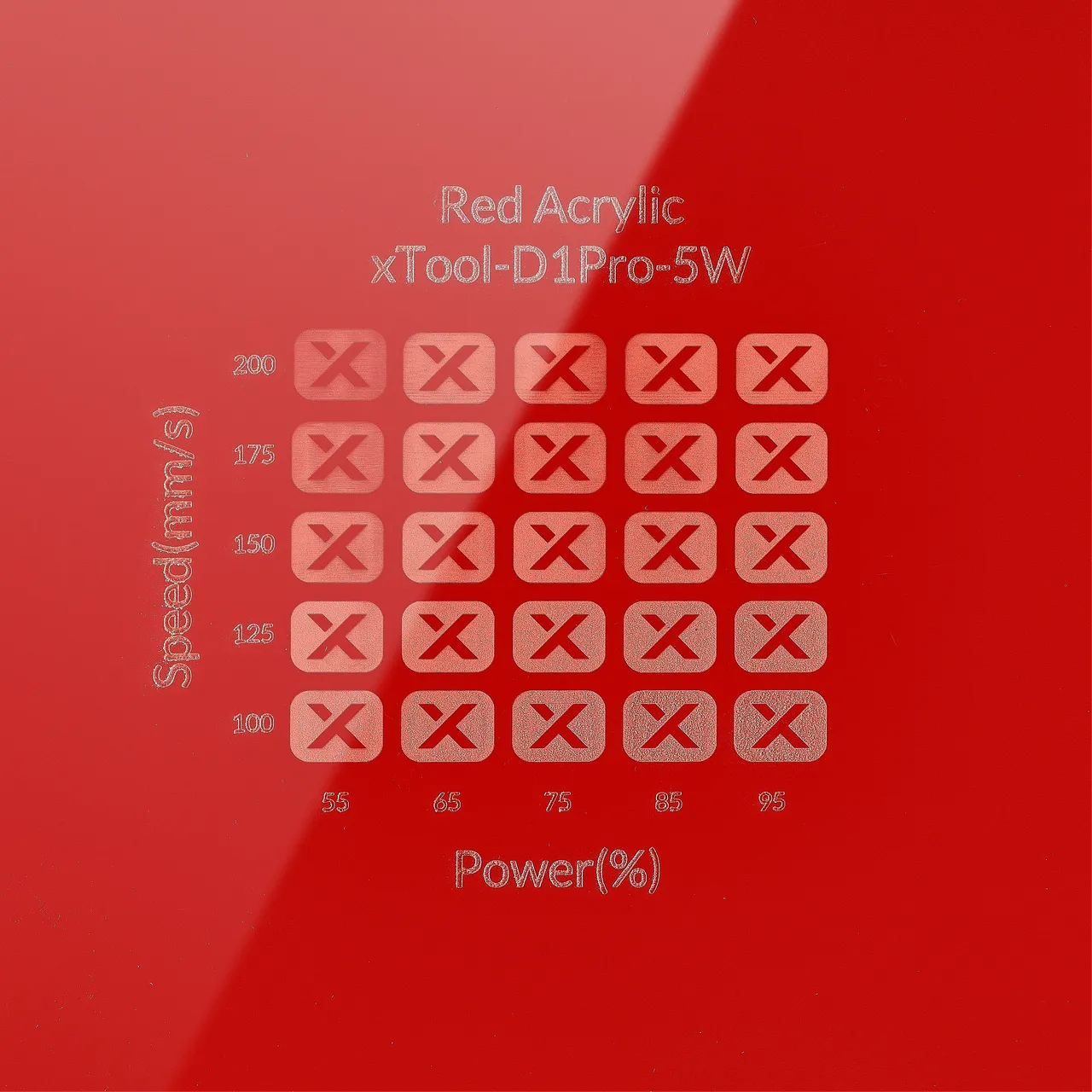 1/8"(3mm) Red Acrylic test grid
