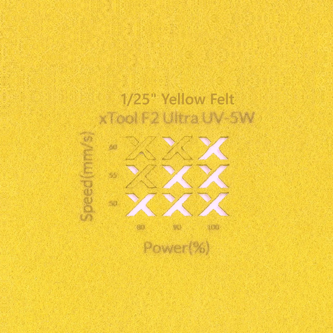 3/64"(1mm) Yellow Felt test grid