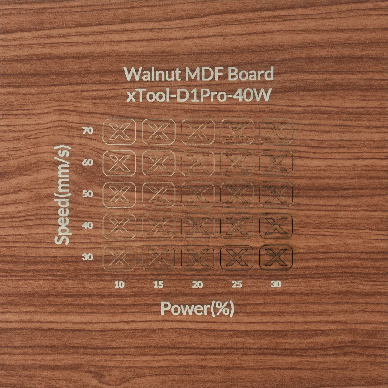 1/8"(3mm) Faux Walnut MDF Board test grid
