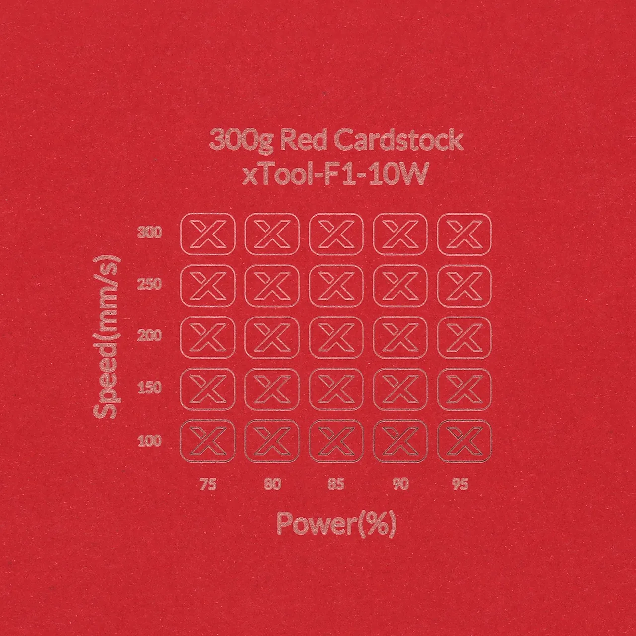 Red Cardstock-9oz(300g) test grid