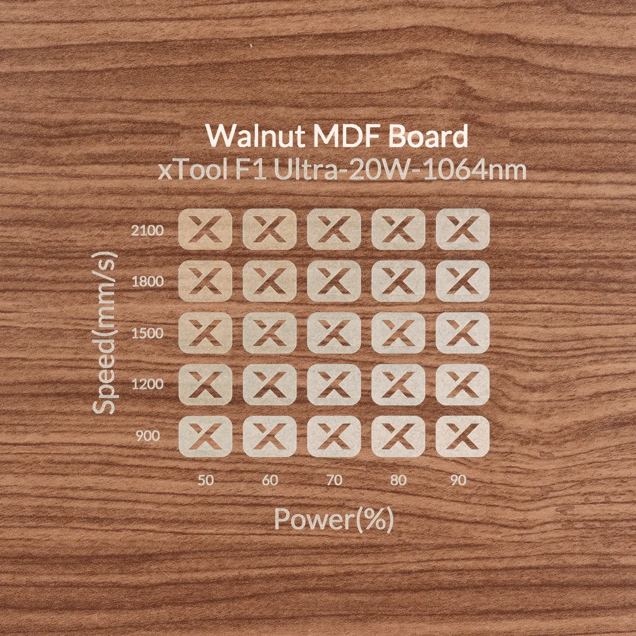 1/8"(3mm) Faux Walnut MDF Board test grid