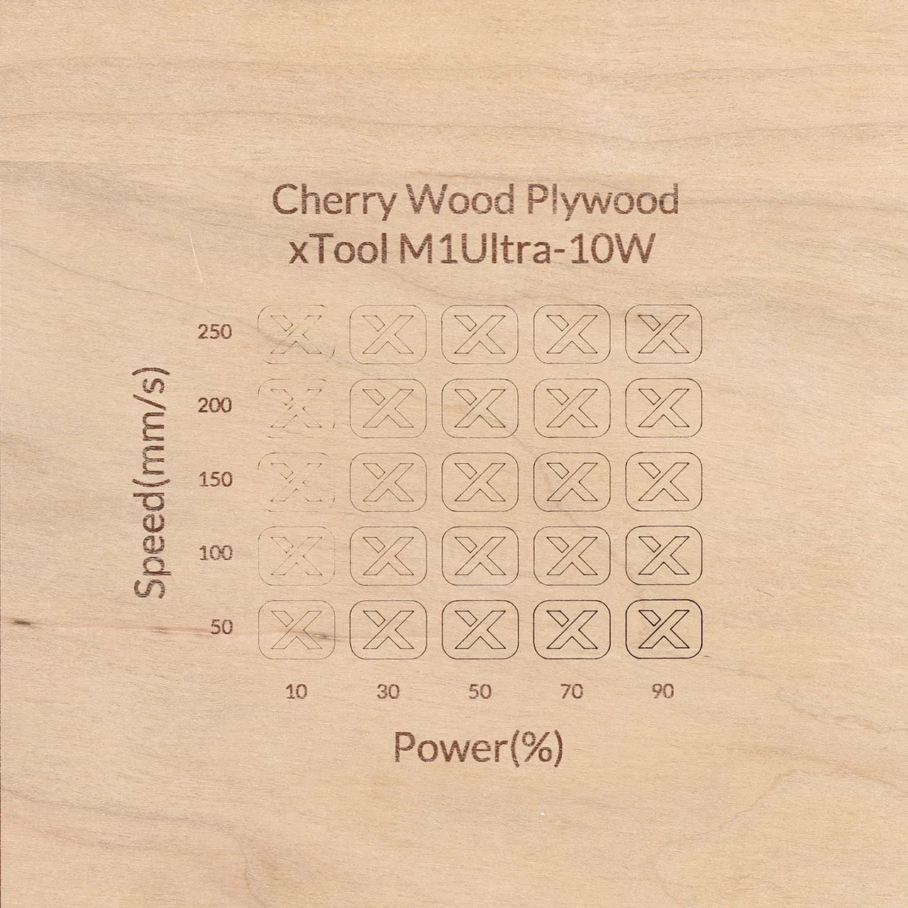 1/8"(3mm) Cherry Plywood test grid