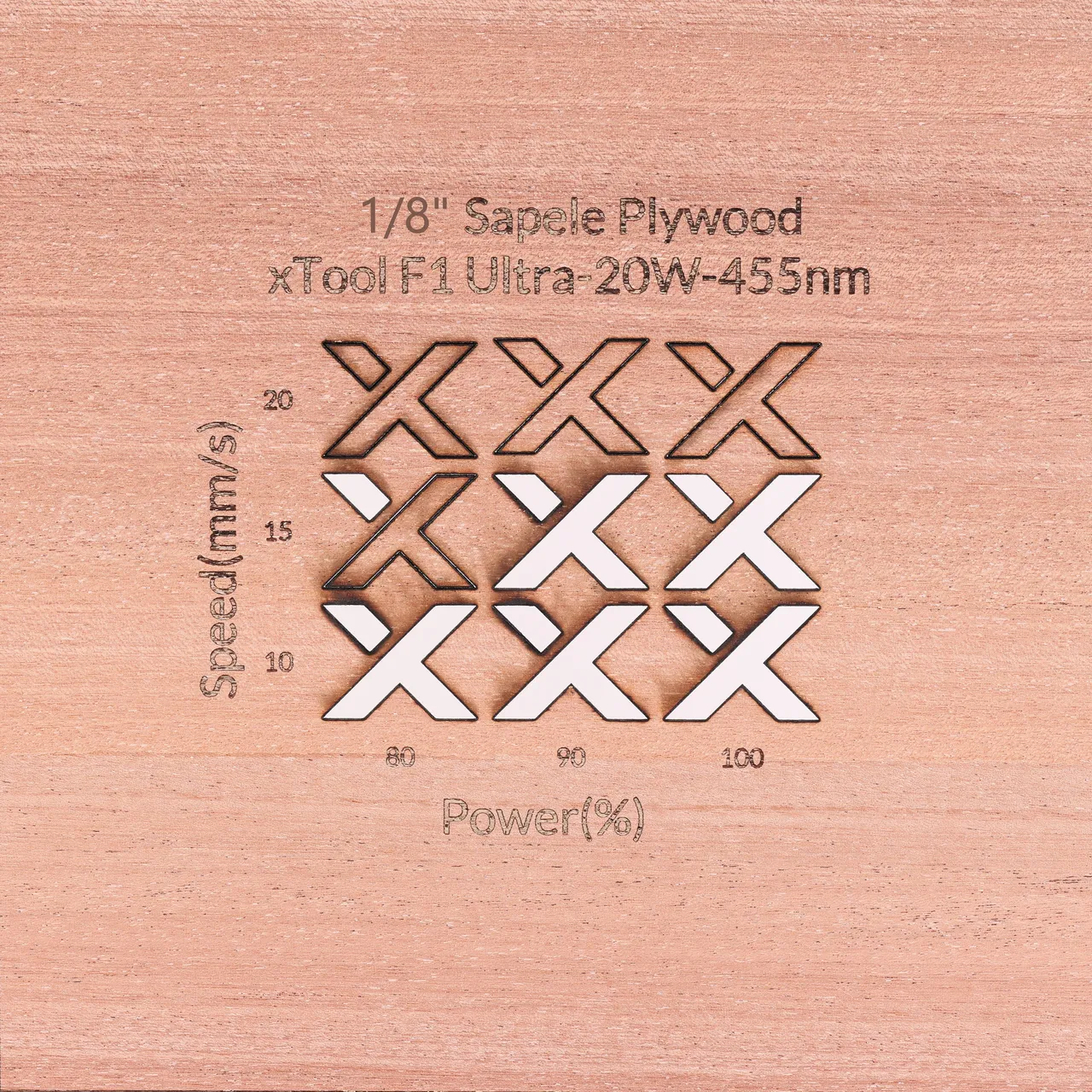 1/8"(3mm) Sapele Plywood test grid
