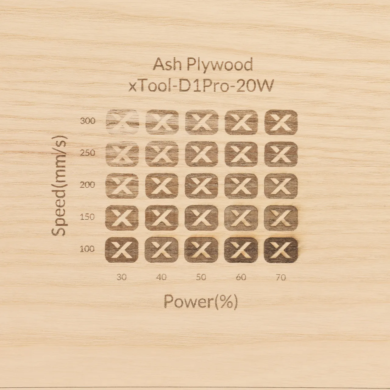 1/8"(3mm) White Ash Plywood test grid