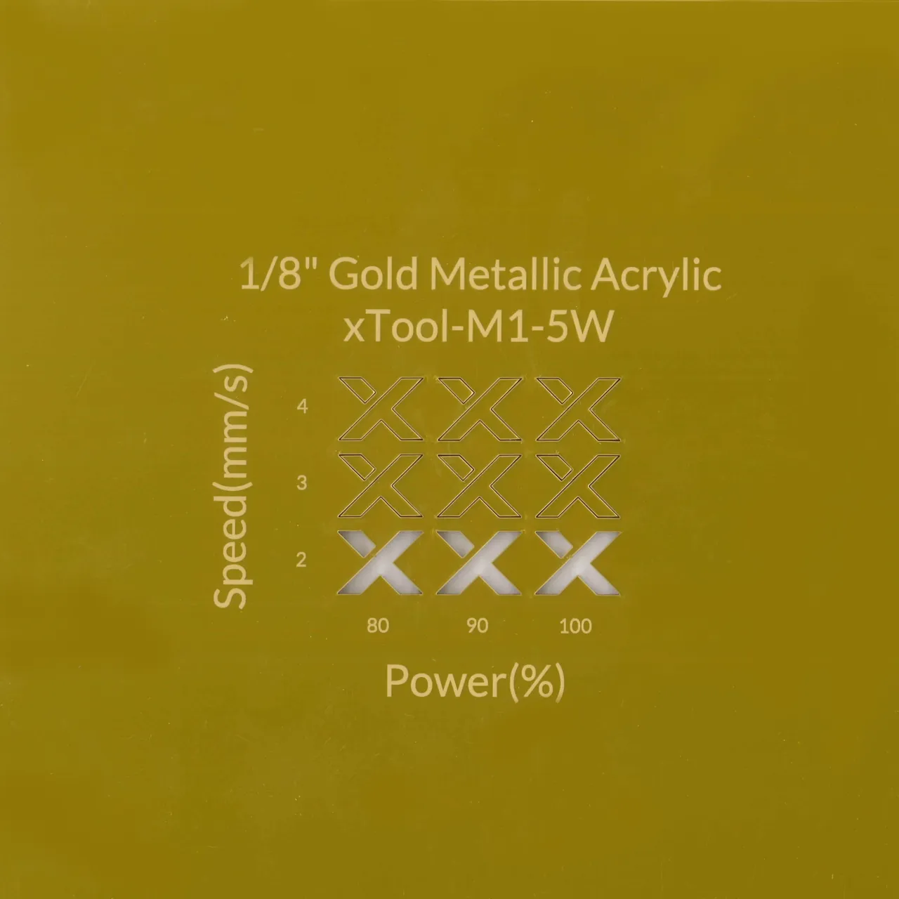 1/8"(3mm) Gold Metallic Acrylic test grid